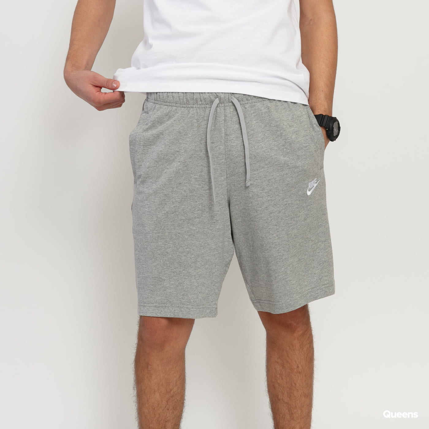 nike grey sweatpant shorts